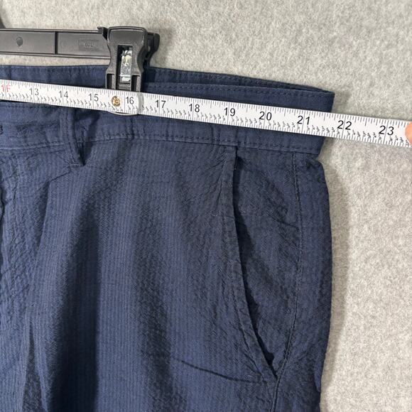 English Laundry Seersucker Shorts 40 Blue‎ Black Cotton Golf Classic 9" Inseam - Picture 4 of 9